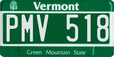 VT license plate PMV518