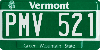 VT license plate PMV521