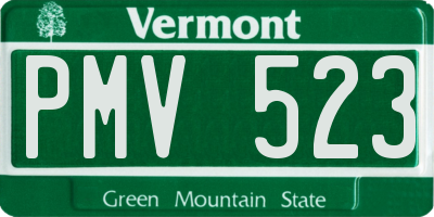 VT license plate PMV523