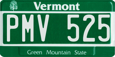 VT license plate PMV525