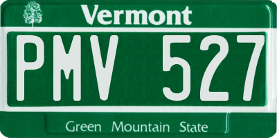 VT license plate PMV527