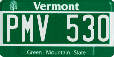 VT license plate PMV530