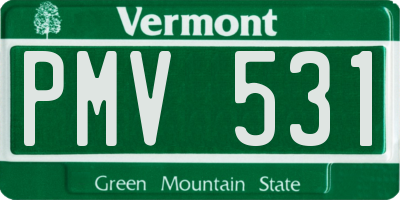 VT license plate PMV531