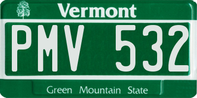 VT license plate PMV532