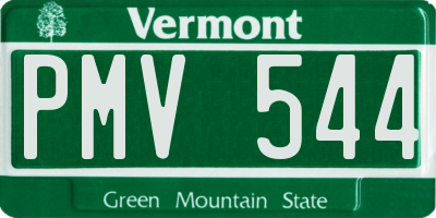 VT license plate PMV544