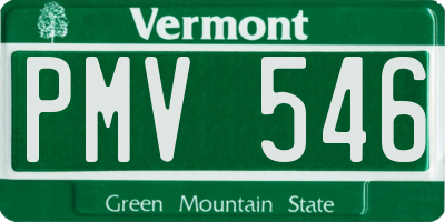 VT license plate PMV546