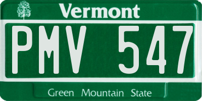 VT license plate PMV547
