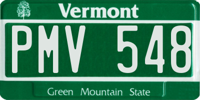 VT license plate PMV548