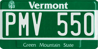 VT license plate PMV550