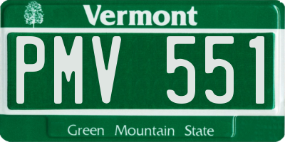 VT license plate PMV551