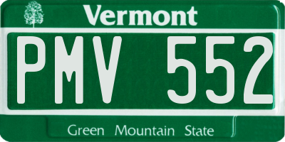 VT license plate PMV552