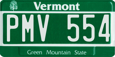 VT license plate PMV554