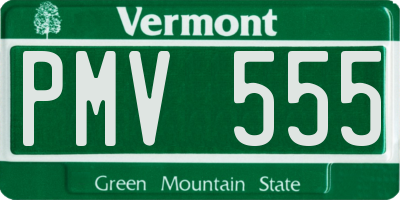 VT license plate PMV555