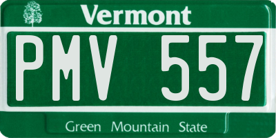 VT license plate PMV557