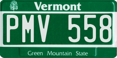 VT license plate PMV558