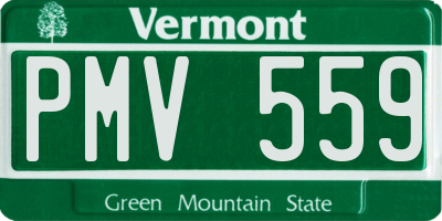 VT license plate PMV559