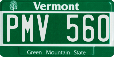 VT license plate PMV560