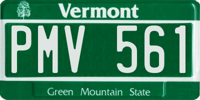 VT license plate PMV561