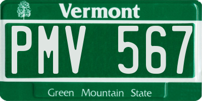 VT license plate PMV567