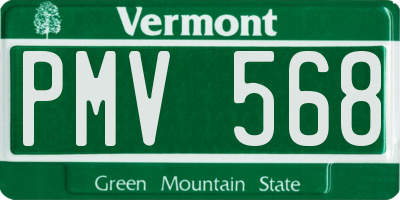 VT license plate PMV568