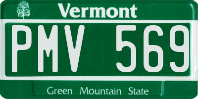 VT license plate PMV569