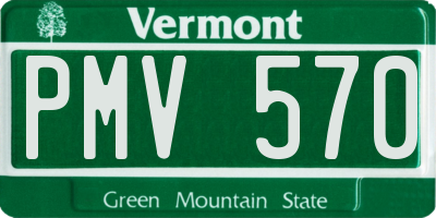 VT license plate PMV570