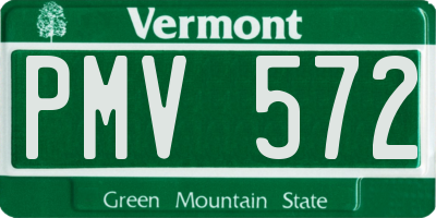 VT license plate PMV572