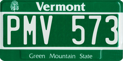 VT license plate PMV573
