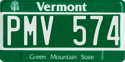 VT license plate PMV574