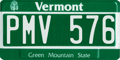 VT license plate PMV576