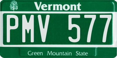 VT license plate PMV577