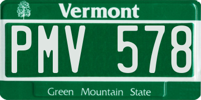 VT license plate PMV578