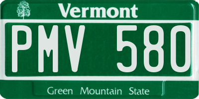 VT license plate PMV580