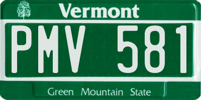 VT license plate PMV581
