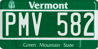 VT license plate PMV582