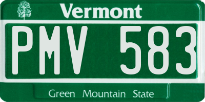 VT license plate PMV583