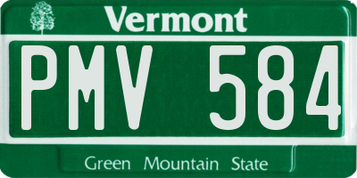 VT license plate PMV584