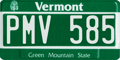 VT license plate PMV585