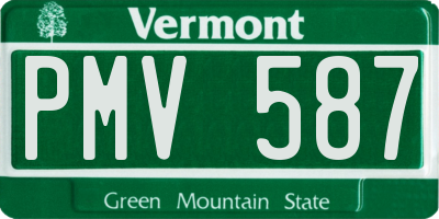 VT license plate PMV587