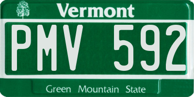 VT license plate PMV592