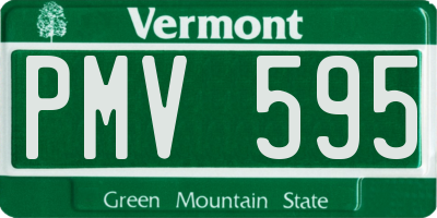 VT license plate PMV595