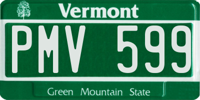 VT license plate PMV599