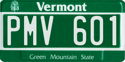 VT license plate PMV601
