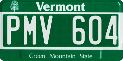 VT license plate PMV604