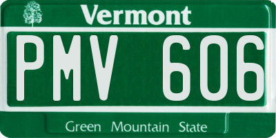 VT license plate PMV606