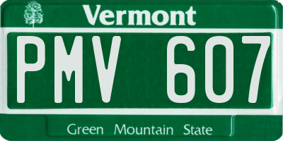 VT license plate PMV607