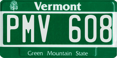 VT license plate PMV608