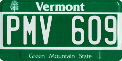 VT license plate PMV609