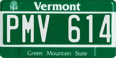 VT license plate PMV614