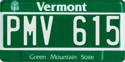 VT license plate PMV615